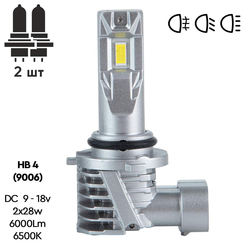 ����� PULSO M6-H�4(9006)/LED-chips 7535/9-18v/2x28w/6000Lm/6500K