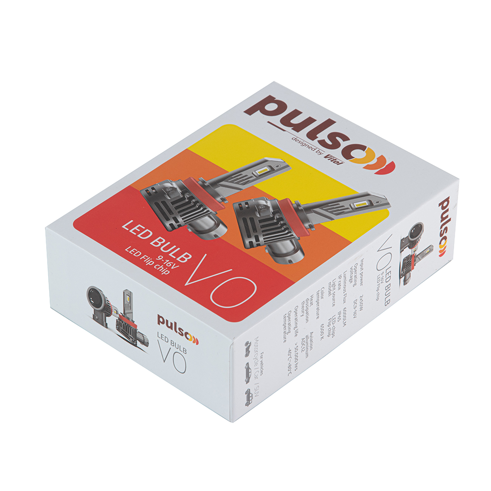 ����� PULSO VO-H8-H9-H11-H16/LED-chips Flip chip/9-16V/2*50W/6000Lm/6500K