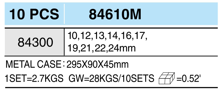 ���� ������� �������� ������� �������� 1/2" DR 10 ��. (84610M) HANS
