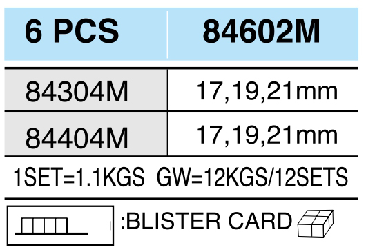 ���� ������� �������� ������� 1/2" DR 6 ��.(����� �����) (84602M) HANS