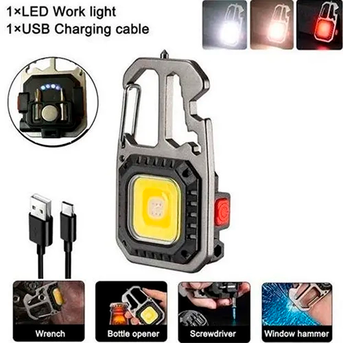 ˳���� MULTIFUNCTIONAL 5138/KL-535-COB ULTRA(white+yellow+red), multitool, Li-Ion ����������, ������, ������, ��������, �� Type-C