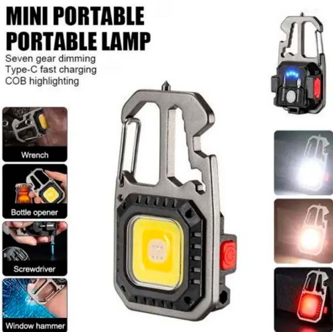 ˳���� MULTIFUNCTIONAL 5138/KL-535-COB ULTRA(white+yellow+red), multitool, Li-Ion ����������, ������, ������, ��������, �� Type-C