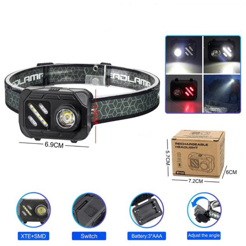 ˳���� �������� WT-509+XPE+9SMD (white+red), 3xAAA, Box
