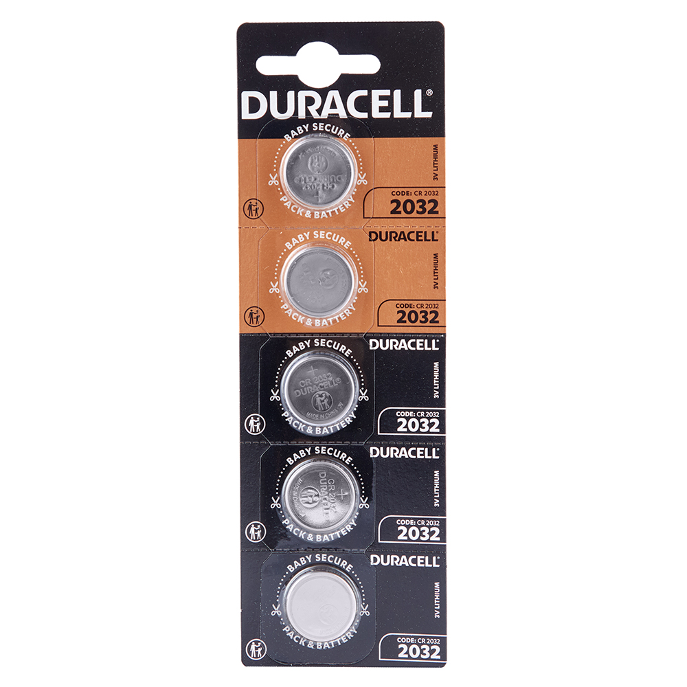 ��������� DURACELL ���� CR2032, 3V, 5 ��. � ������