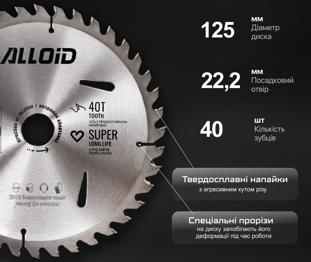 ���� ��������� �� ������ � ��������������� ��������� 125�22,2��, 40 ���� Alloid