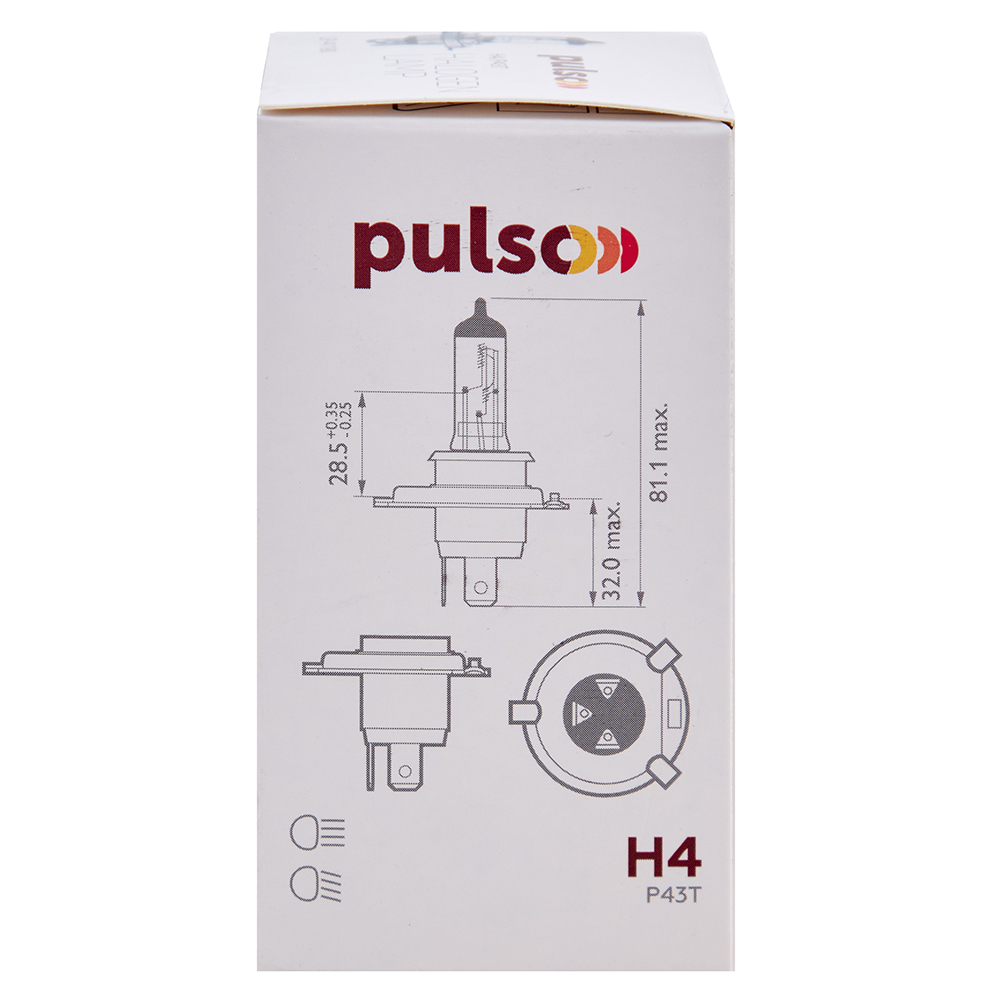 ����� PULSO/��������� H4/P43T 12v60/55w clear/c/box