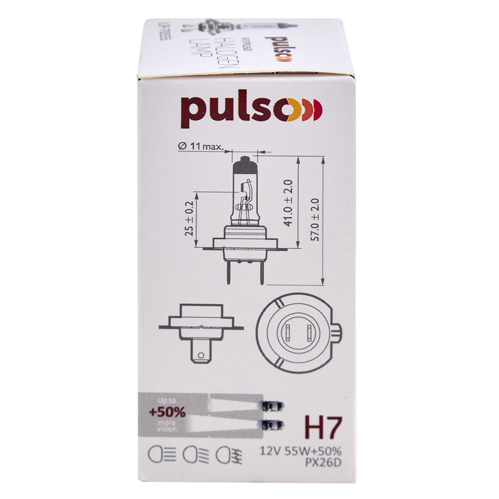 ����� PULSO/��������� H7/PX26D 12v55w+50% X-treme Vision/c/box