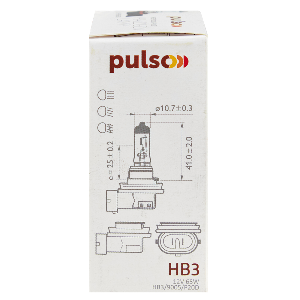 ����� PULSO/��������� HB3/9005/P20D 12v65w clear/c/box
