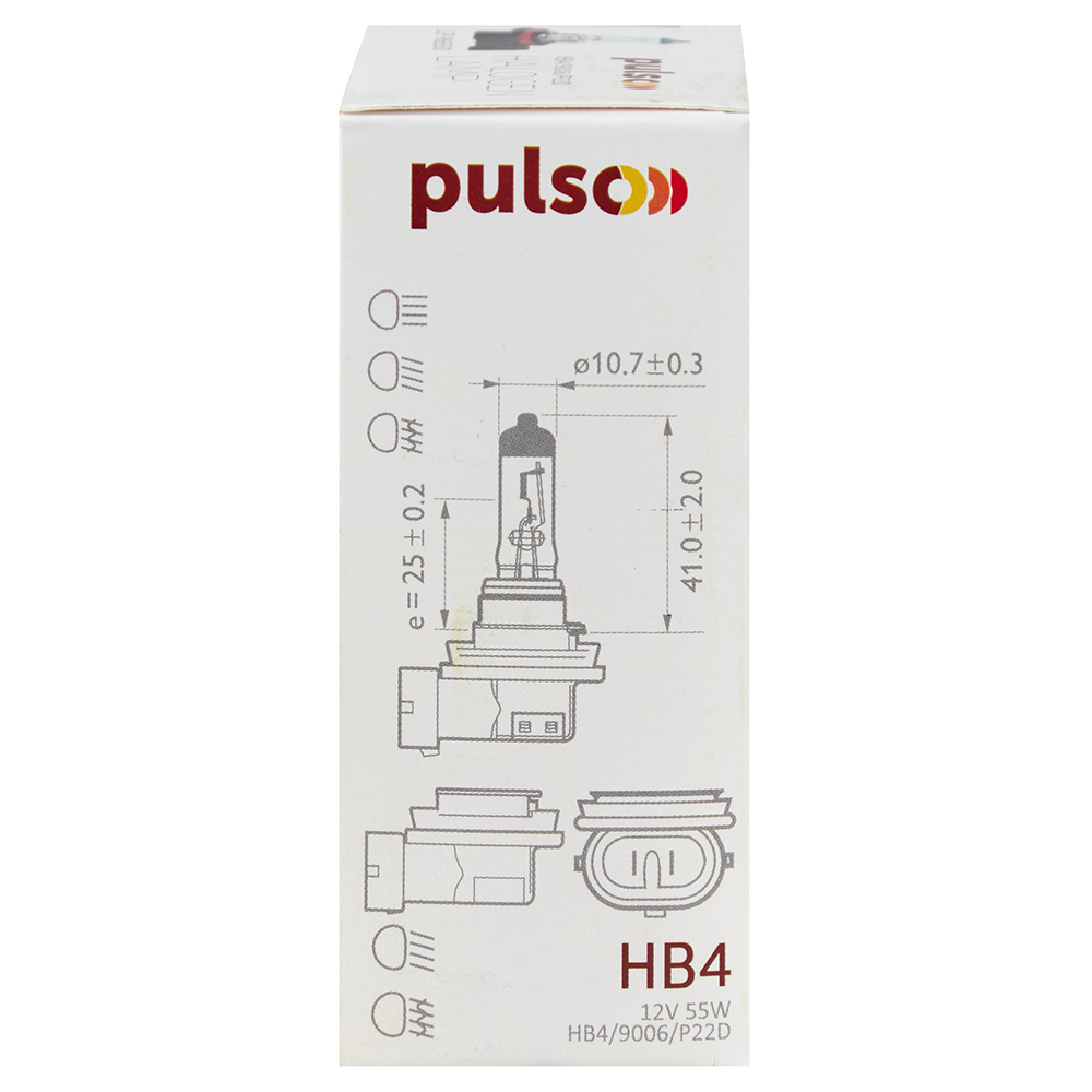 ����� PULSO/��������� HB4/9006/P22D 12v55w clear/c/box