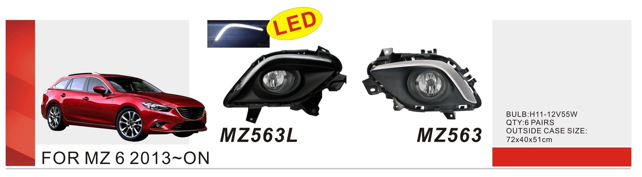 ���� ���. ������ Mazda 6 2013-15/MZ-563/H11-12V55W/��.��������