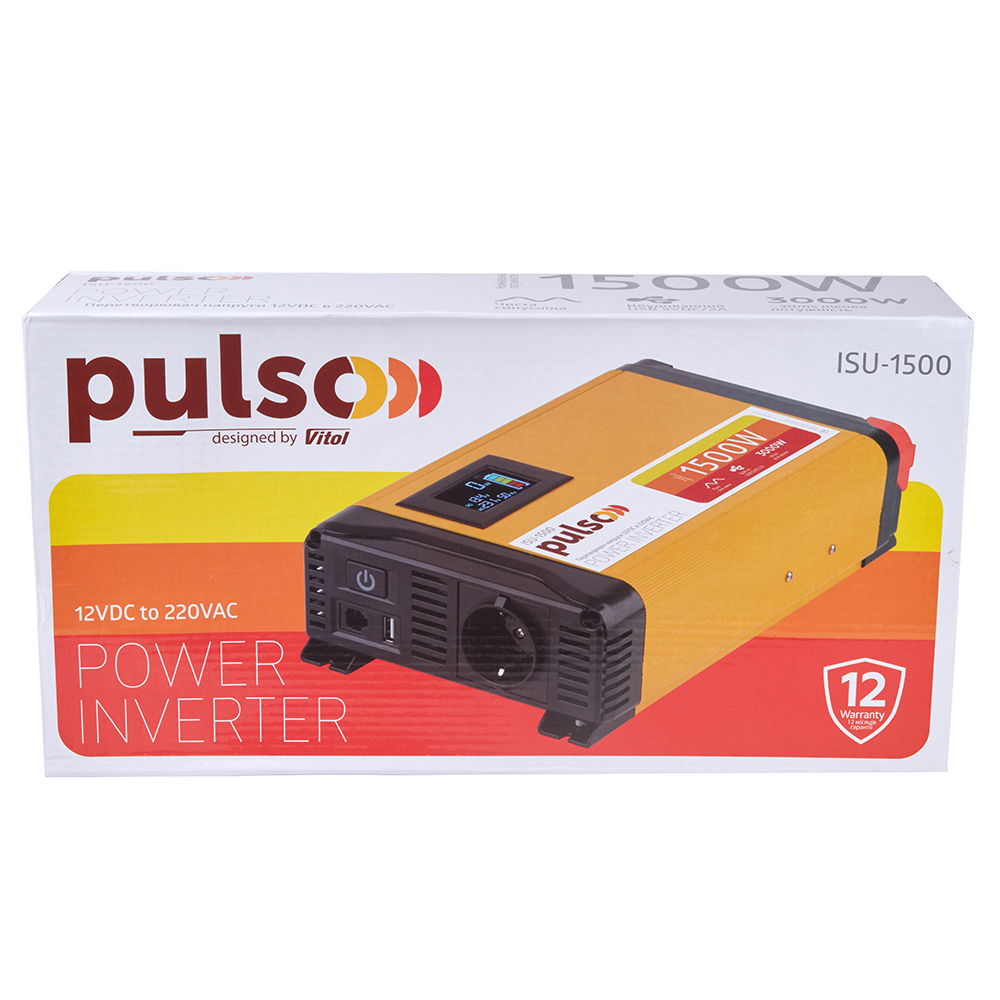 ������������ ������� PULSO/ISU-1500/12V-220V/1500W/LCD/USB-5VDC2.0A/���.�����/�����