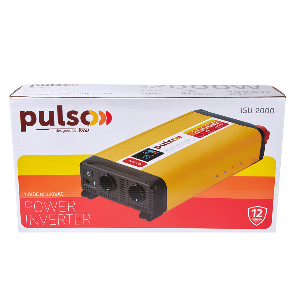 ������������ ������� PULSO/ISU-2000/12V-220V/2000W/LCD/USB-5VDC2.0A/���.�����/�����