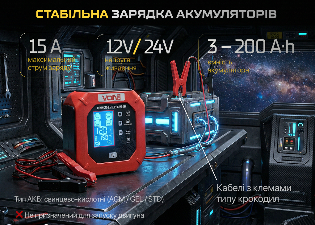 �������� ������� VOIN VL-215 12&24V/15A/3-200AHR/LCD/I���������