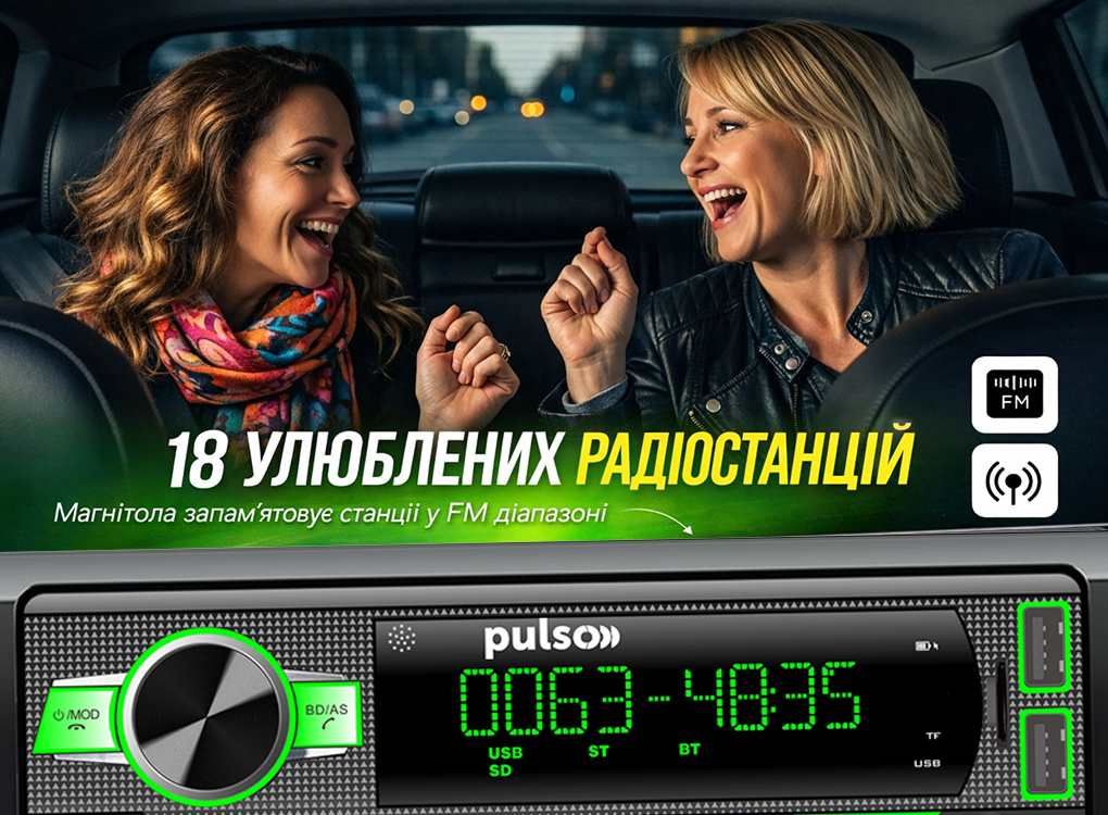 ������������� Pulso-110511:RGB, USB, FM, RCA, LCD-�������, 4�50 ��, ��������� ����� Bluetooth