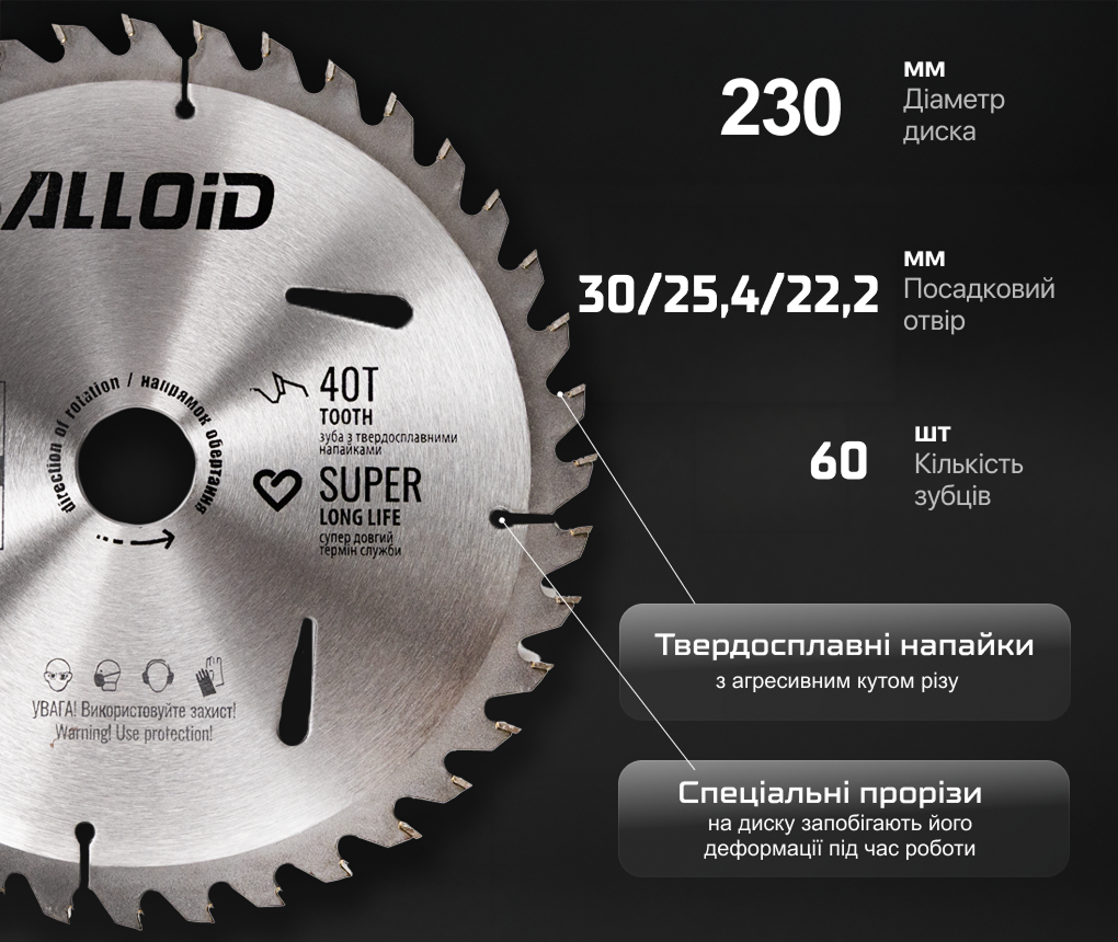 ���� ��������� �� ������ � ��������������� ��������� 230�30/25,4/22,2��, 60 ���� Alloid