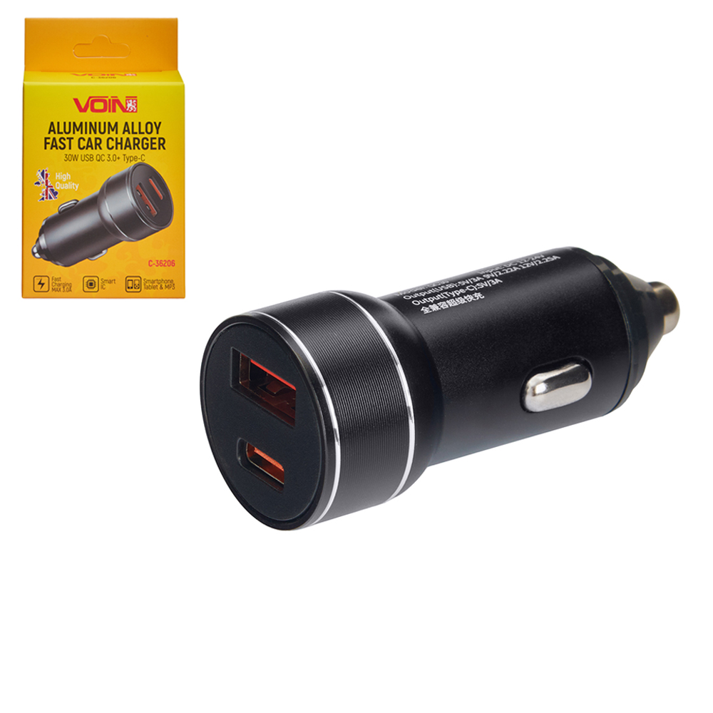 ������������ �������� ������� VOIN 30W, 1USB 10W + 1PD 27W, 12/24V