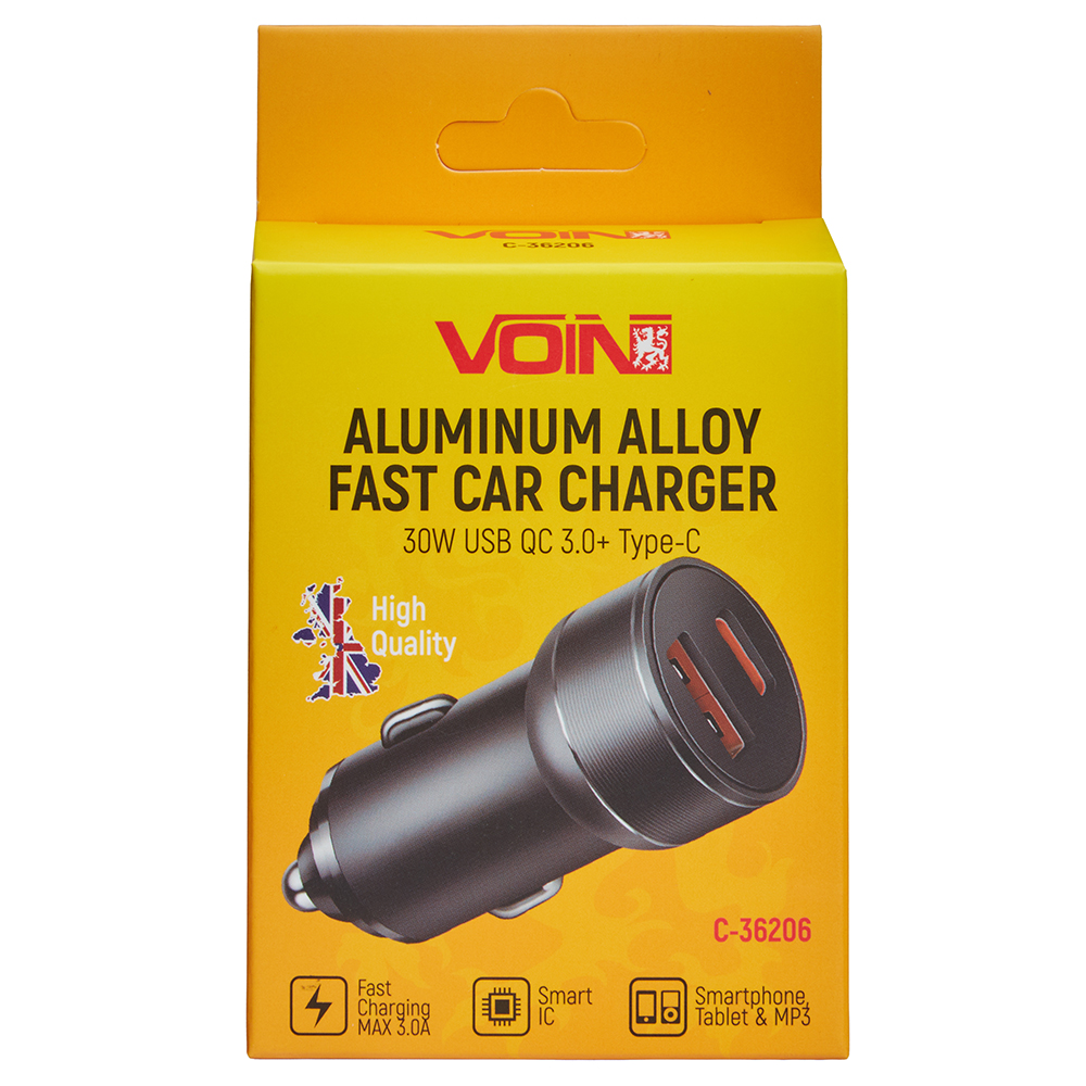 ������������ �������� ������� VOIN 30W, 1USB 10W + 1PD 27W, 12/24V