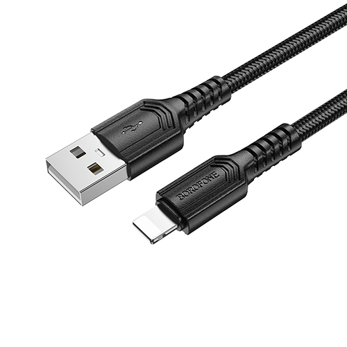 ������ BOROFONE BX116BK, USB - Lightning 2.4�, 1m, Black (������ �������/�������� �����)