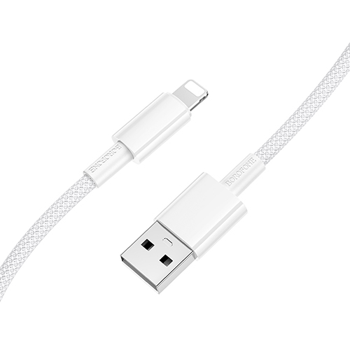 ������ BOROFONE BX117W, USB - Lightning 2.4�, 1m, White, (������ �������/�������� �����)