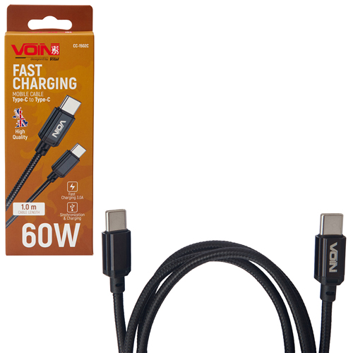 ������ VOIN CC-1502C Type C - Type C 60W 1m, Black (������ �������/�������� �����)