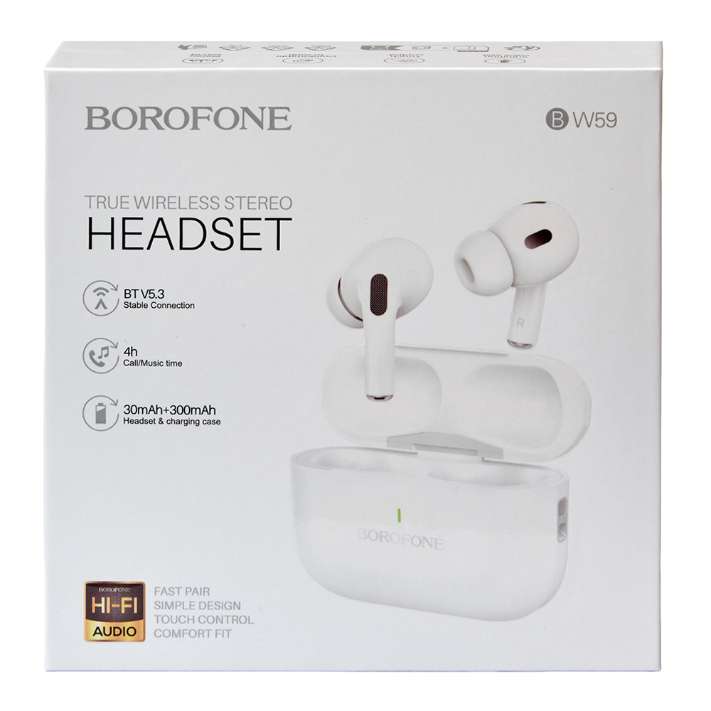��������� ��������� TWS BOROFONE BW59 White, bluetooth 5.3