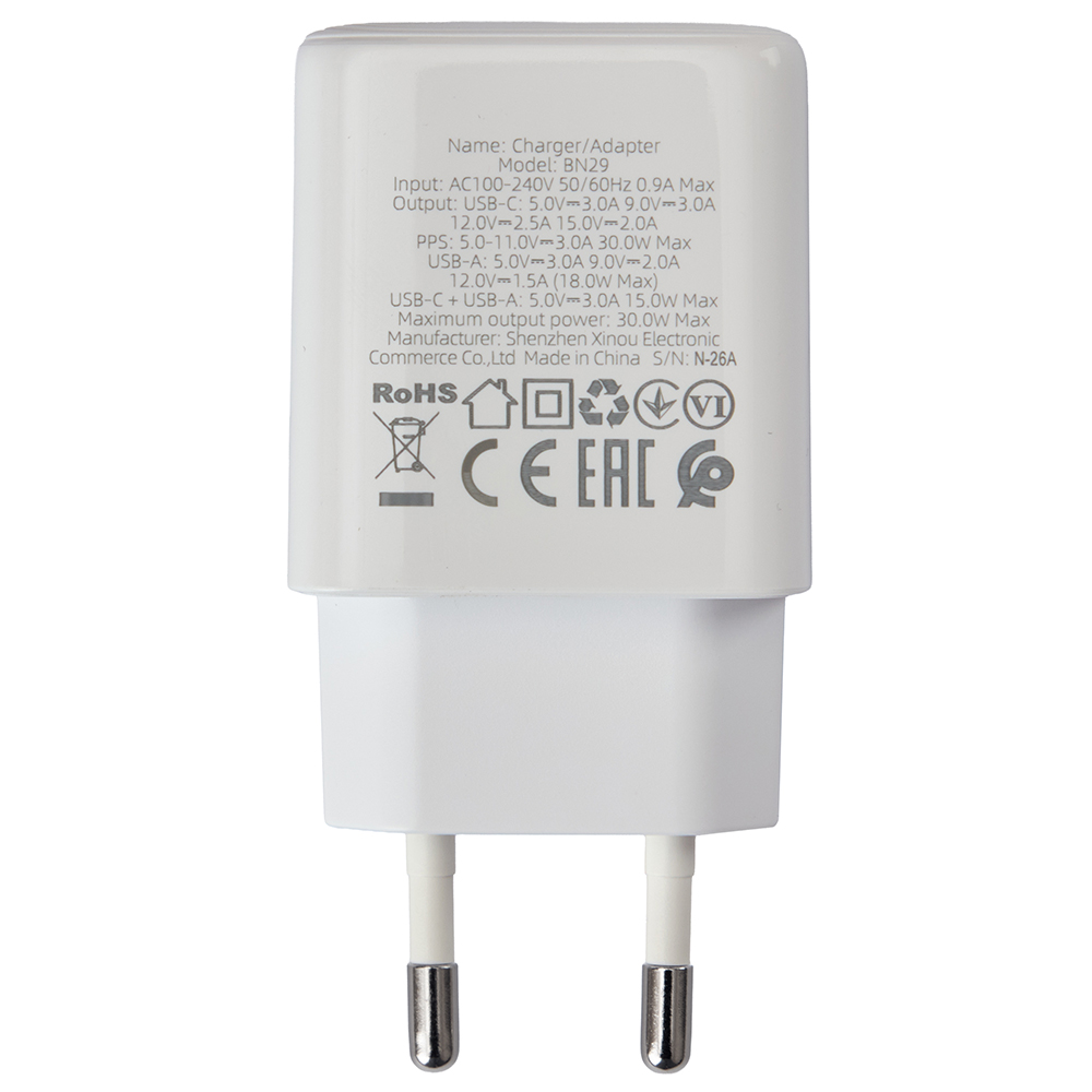 ��������� �������� �������  BOROFONE BN29 PD30W+QC3.0 18W White