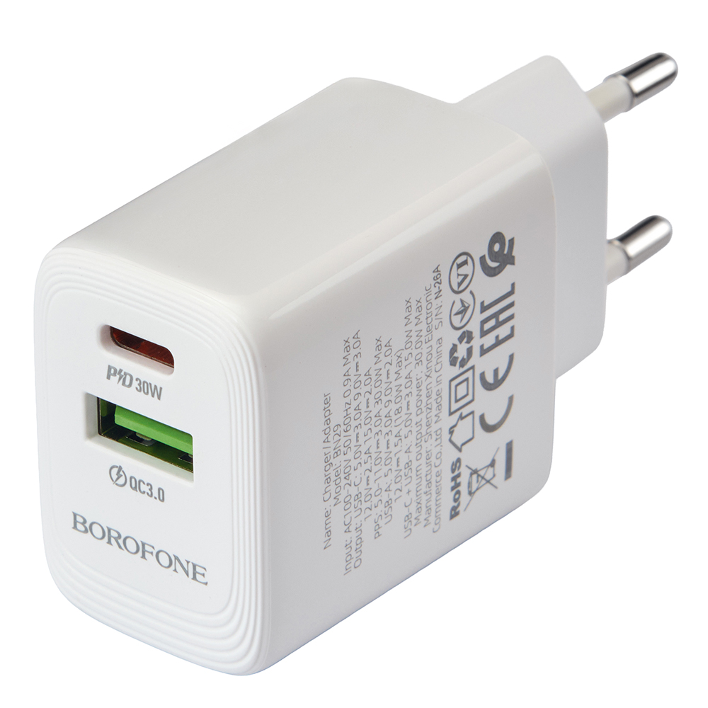 ��������� �������� �������  BOROFONE BN29 PD30W+QC3.0 18W White
