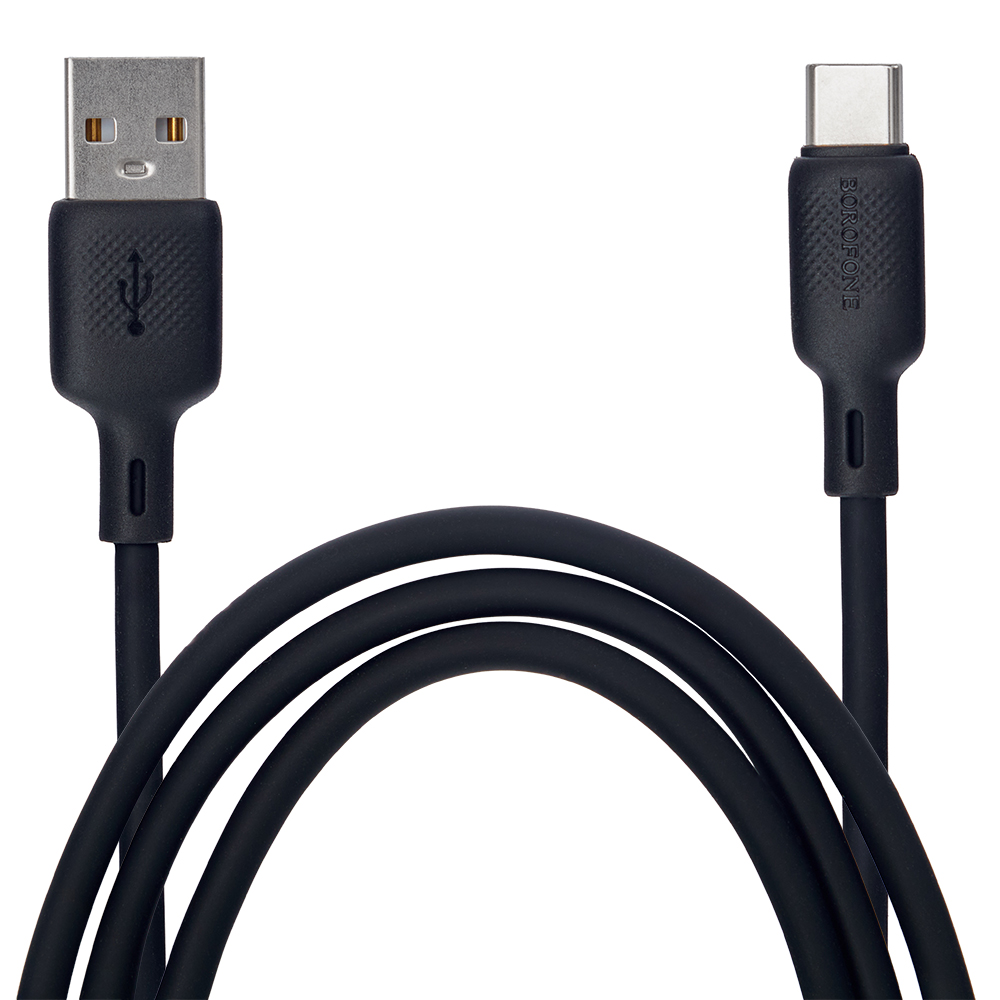 ������ BOROFONE BX113BK, USB - Type-C 3�, 1m, Black (������ �������/�������� �����)
