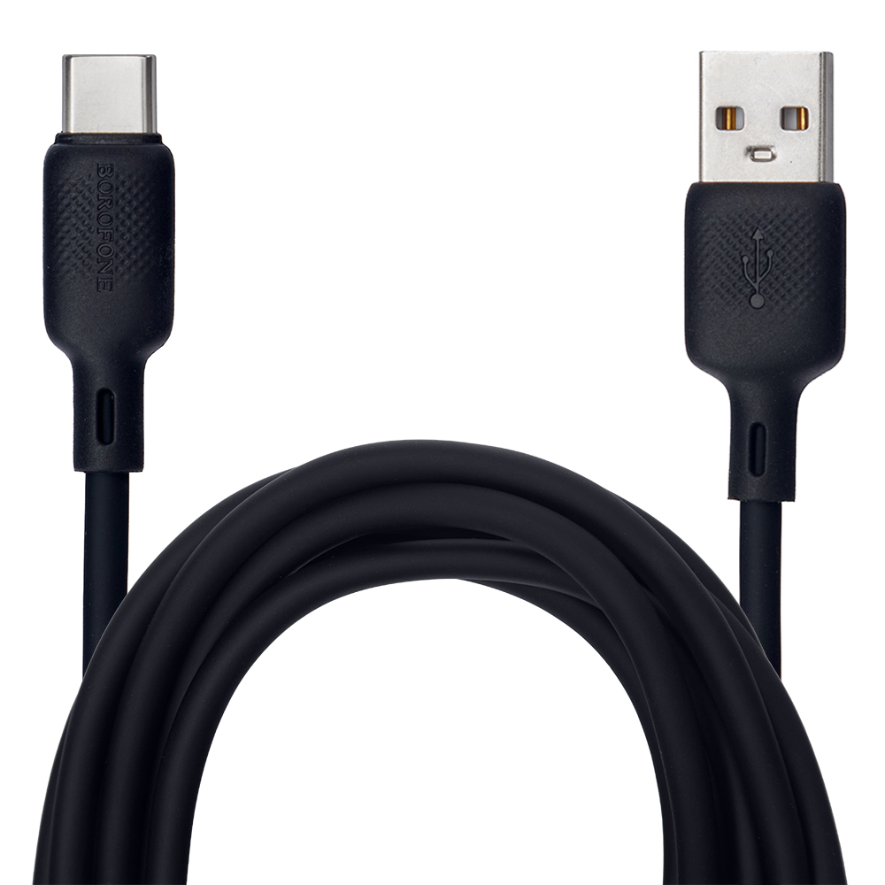 ������ BOROFONE BX113BK, USB - Type-C 3�, 2m, Black (������ �������/�������� �����)