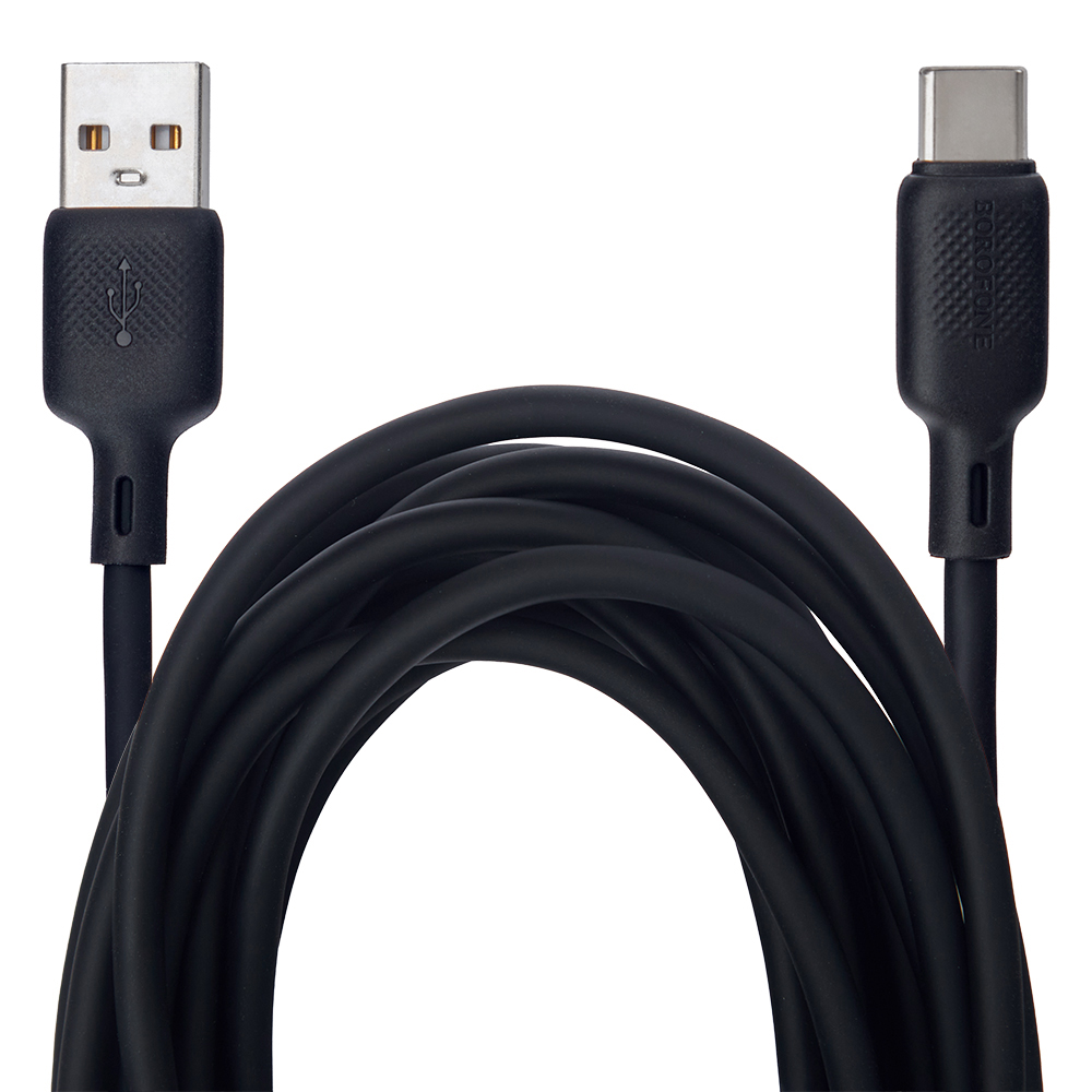 ������ BOROFONE BX113BK, USB - Type-C 3�, 3m, Black (������ �������/�������� �����)