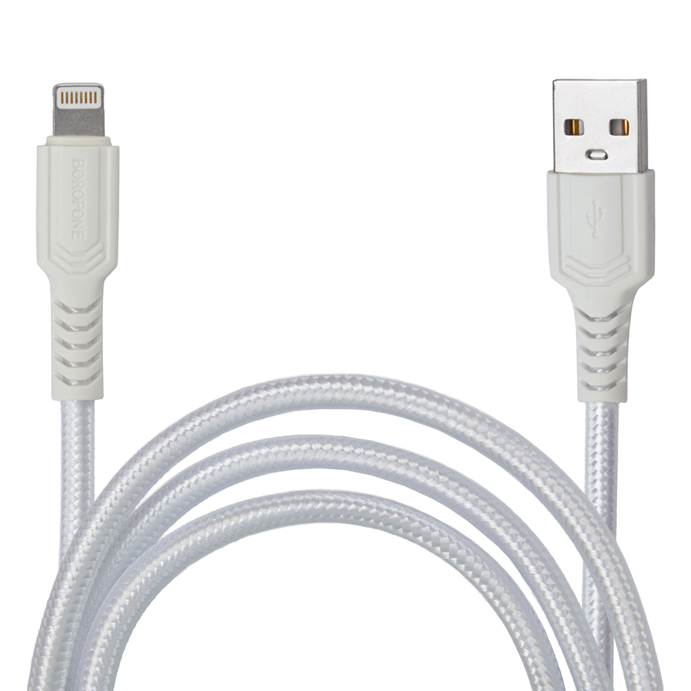 ������ BOROFONE BX116W, USB - Lightning 2.4�, 1m, White (������ �������/�������� �����)