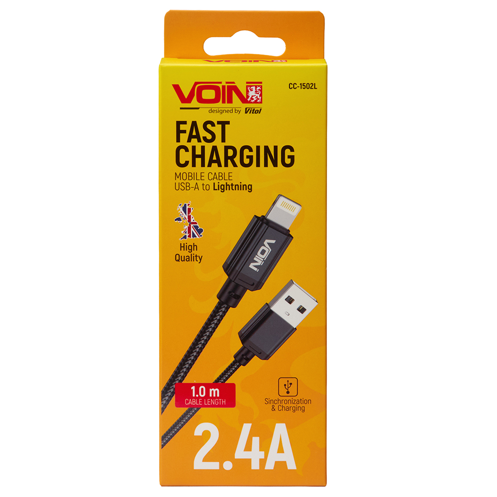 ������ VOIN CC-1502L USB - Lightning 2.4�, 1m, black (������ �������/�������� �����)