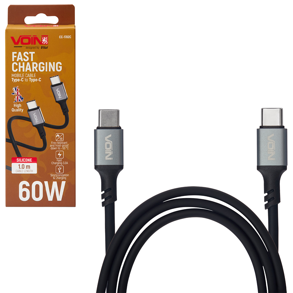 ������ VOIN CC-1702C Type C - Type C 60W 1m, black (������ ������� / �������� �����)