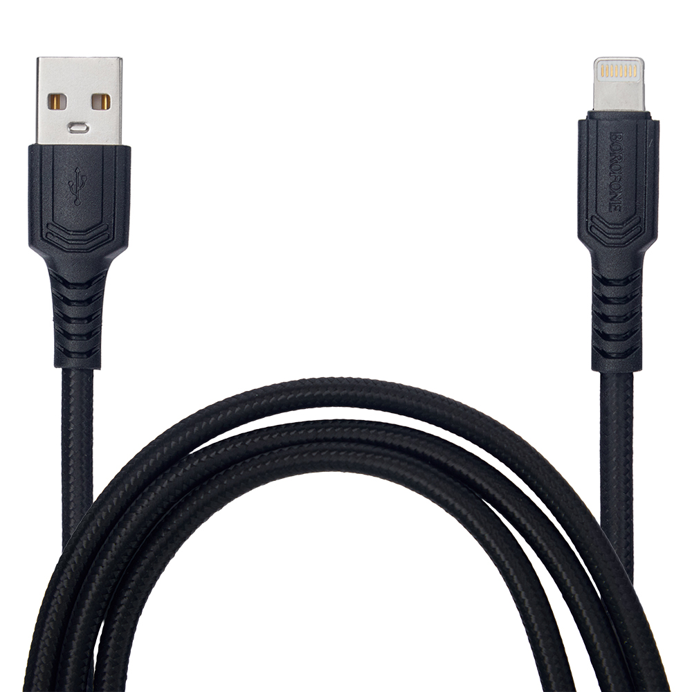 ������ BOROFONE BX116BK, USB - Lightning 2.4�, 1m, Black (������ �������/�������� �����)