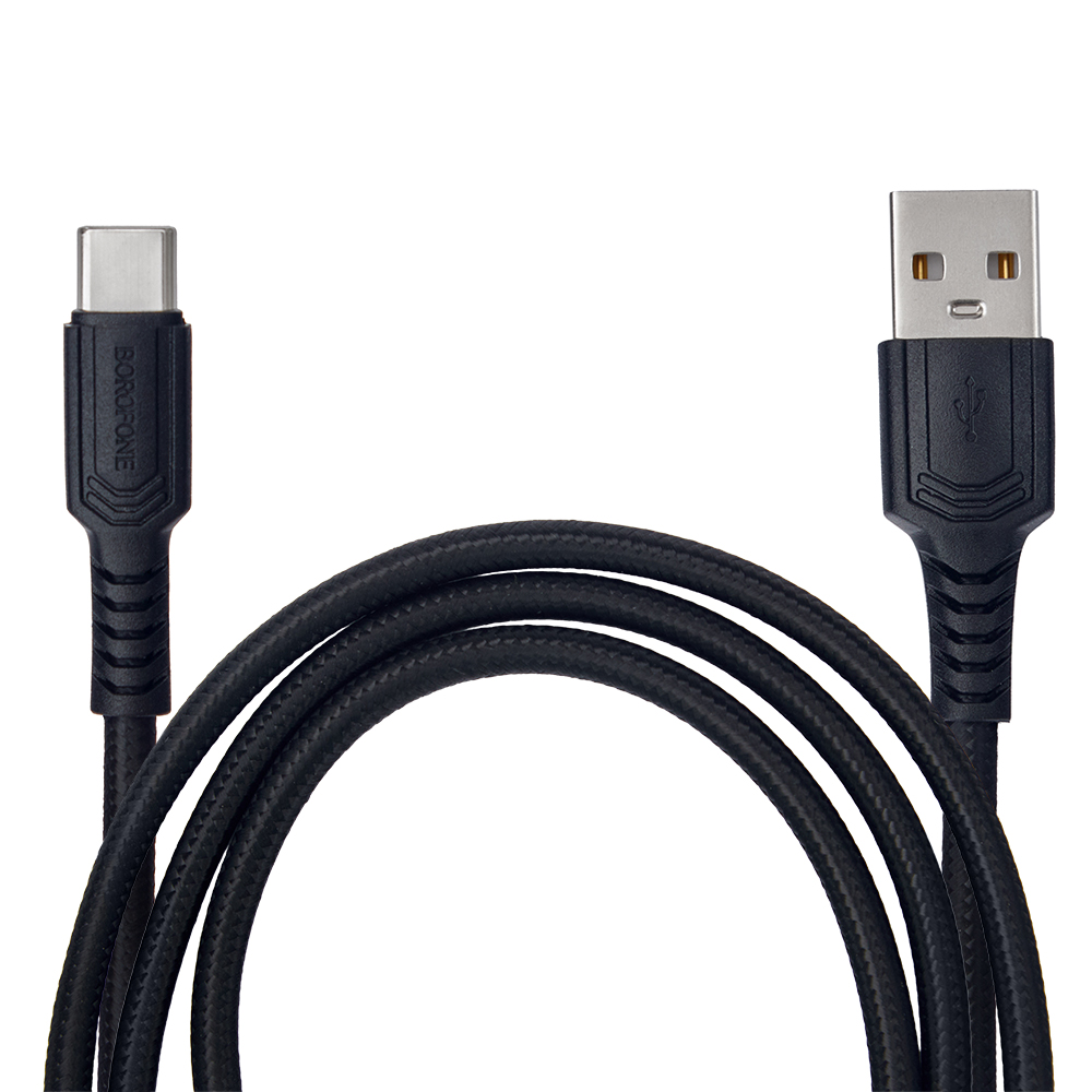 ������ BOROFONE BX116BK, USB - Type-C 3�, 1m, Black (������ �������/�������� �����)