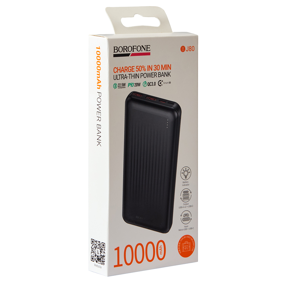 Power bank Borofone BJ80 10000 mAh 22,5W+PD20W Black