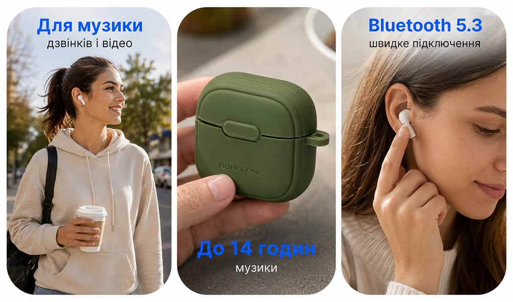 ��������� ��������� TWS BOROFONE BW29 Forest green, bluetooth 5.3