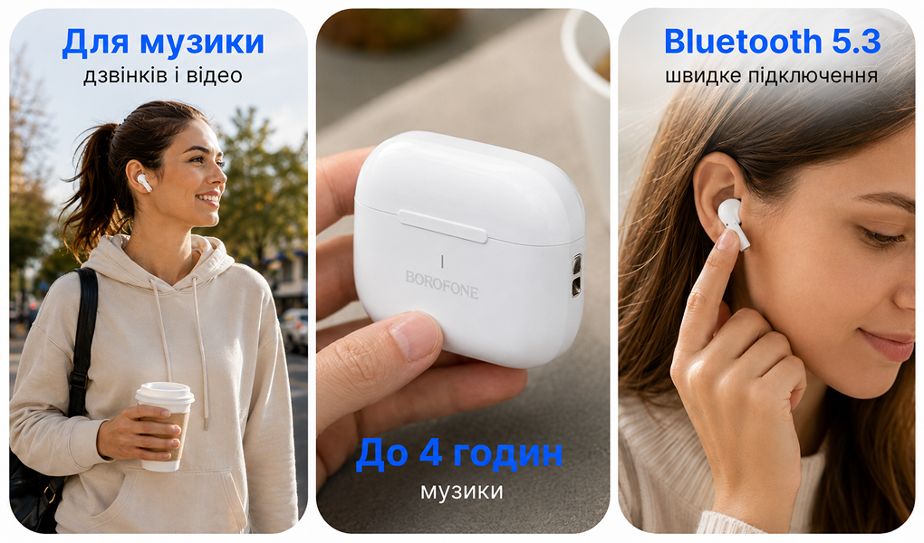 ��������� ��������� TWS BOROFONE BW59 White, bluetooth 5.3
