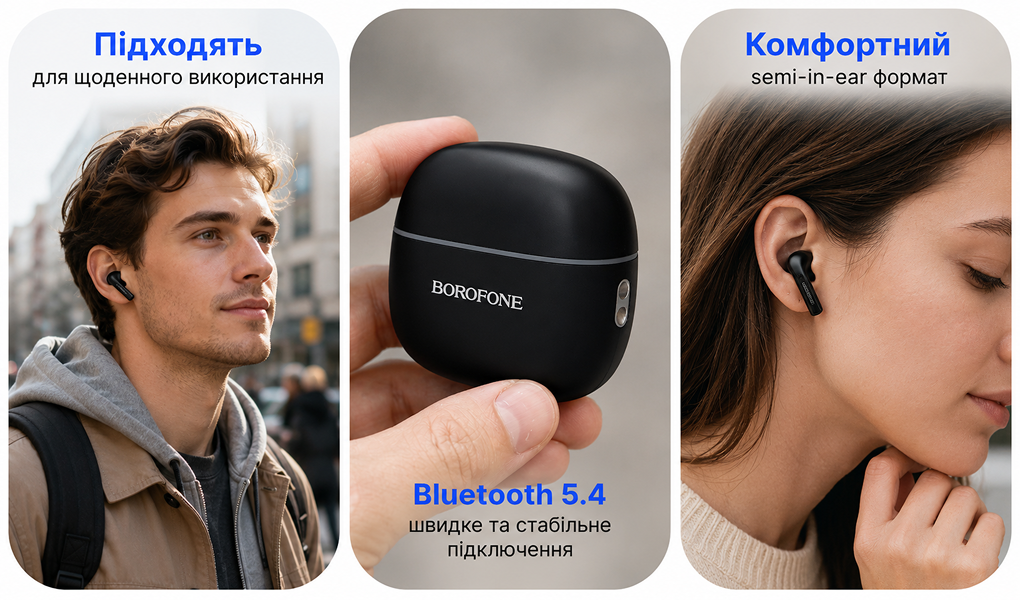 ��������� ��������� TWS BOROFONE FQ11 Black, bluetooth 5.4