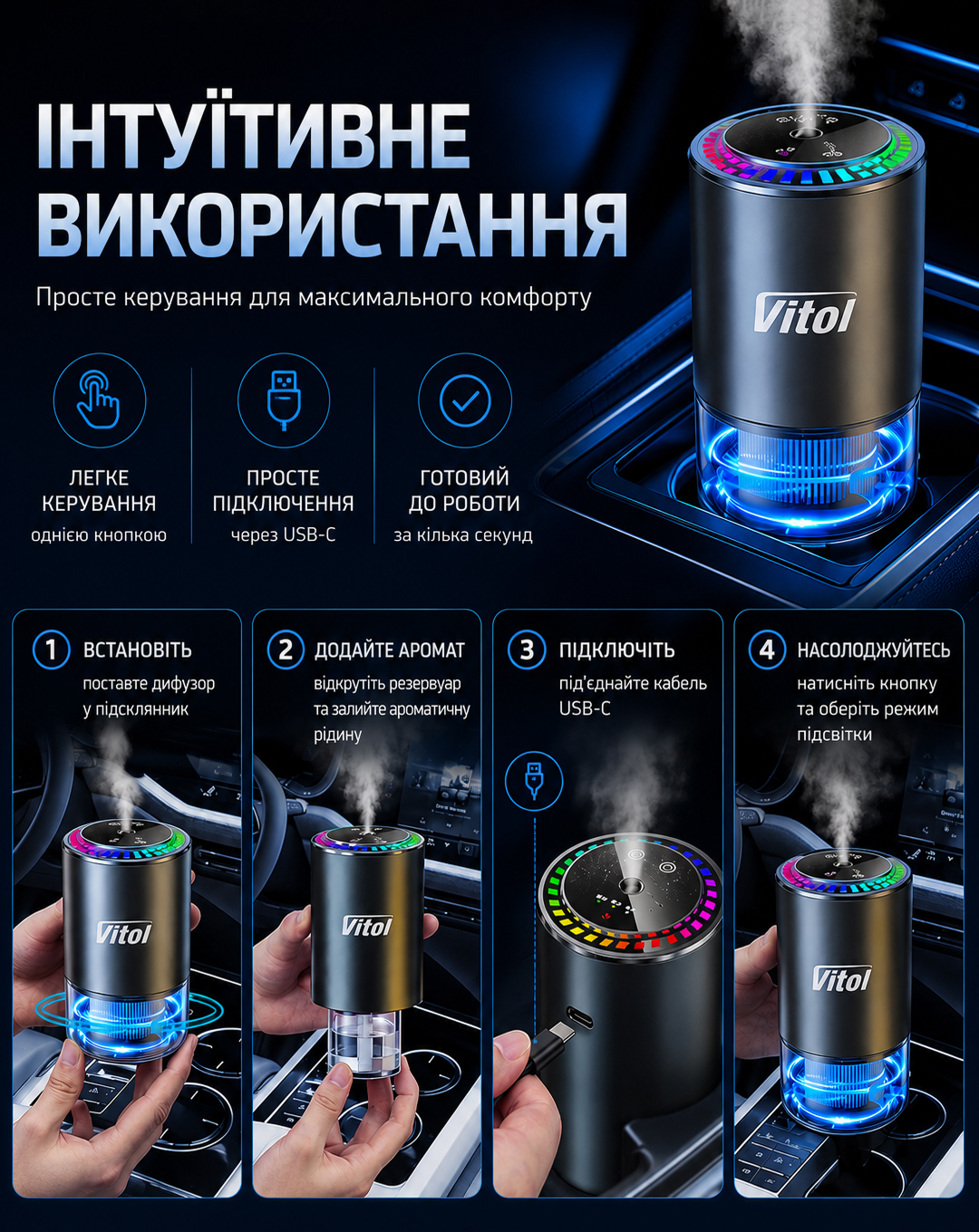 �������������� ����������� Car&Home VITOL 50 ml ���. JK579