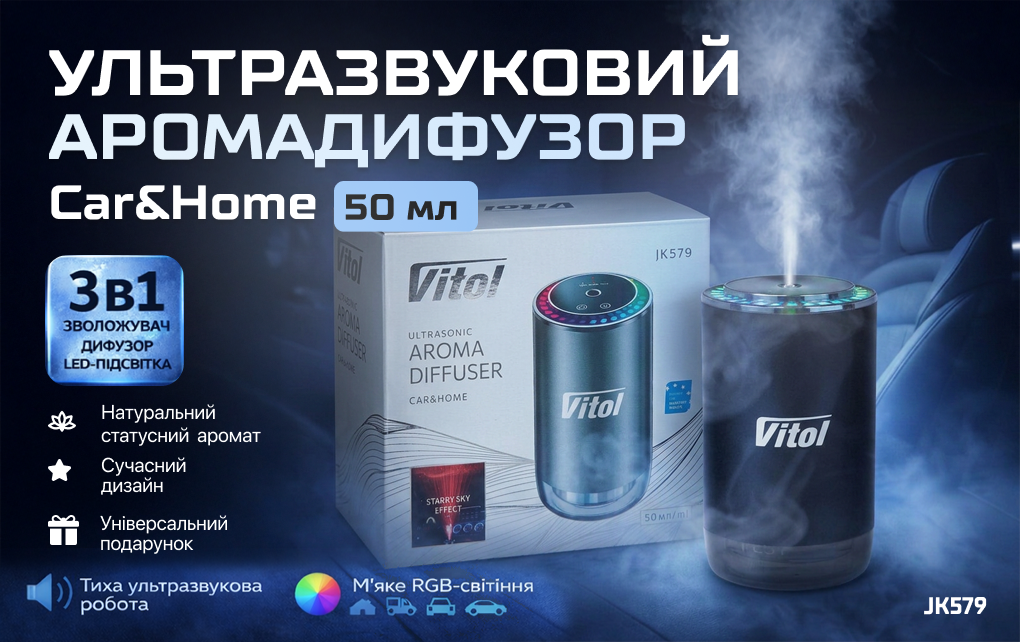 �������������� ����������� Car&Home VITOL 50 ml ���. JK579