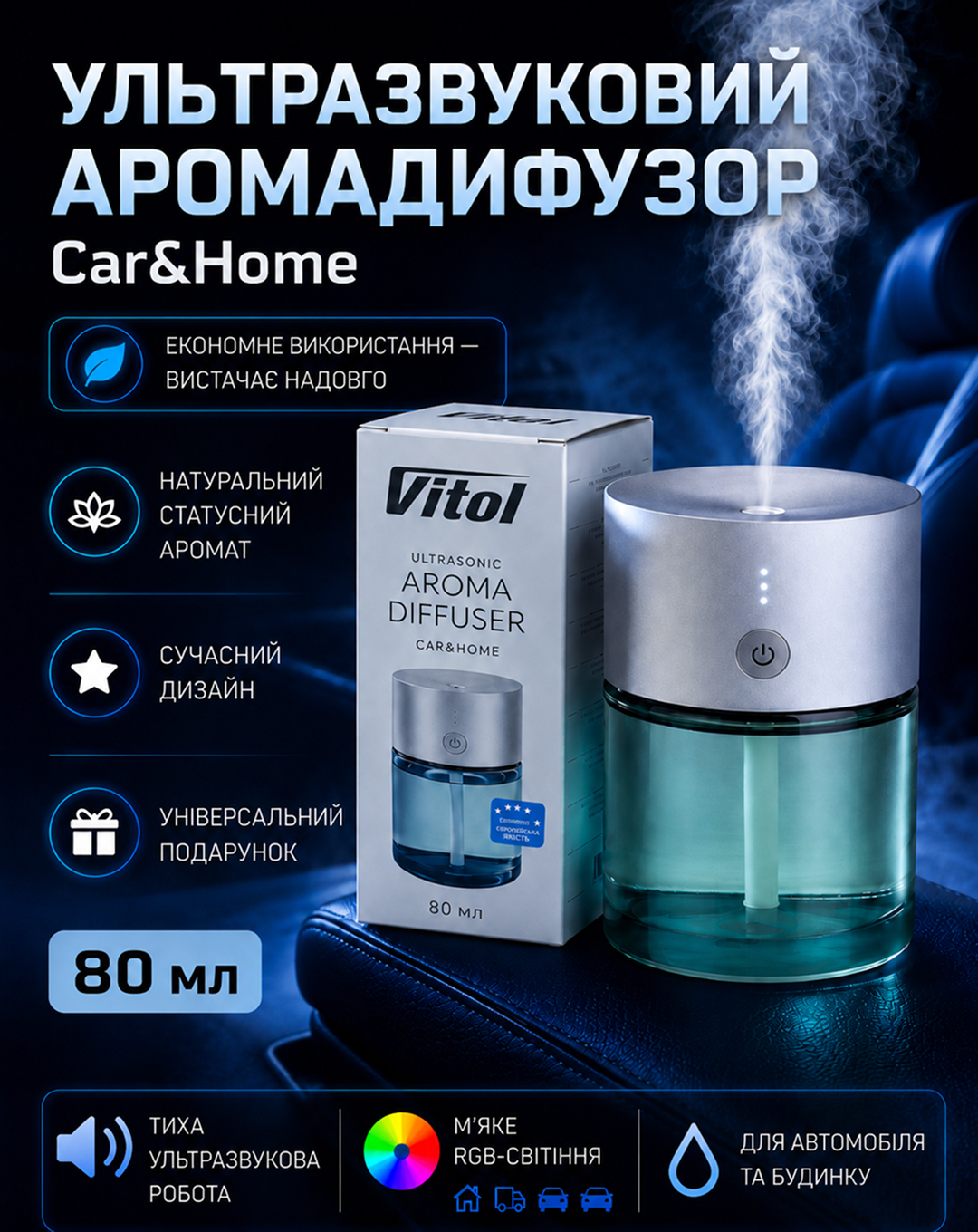 �������������� ����������� Car&Home VITOL 80 ml, ���. A803