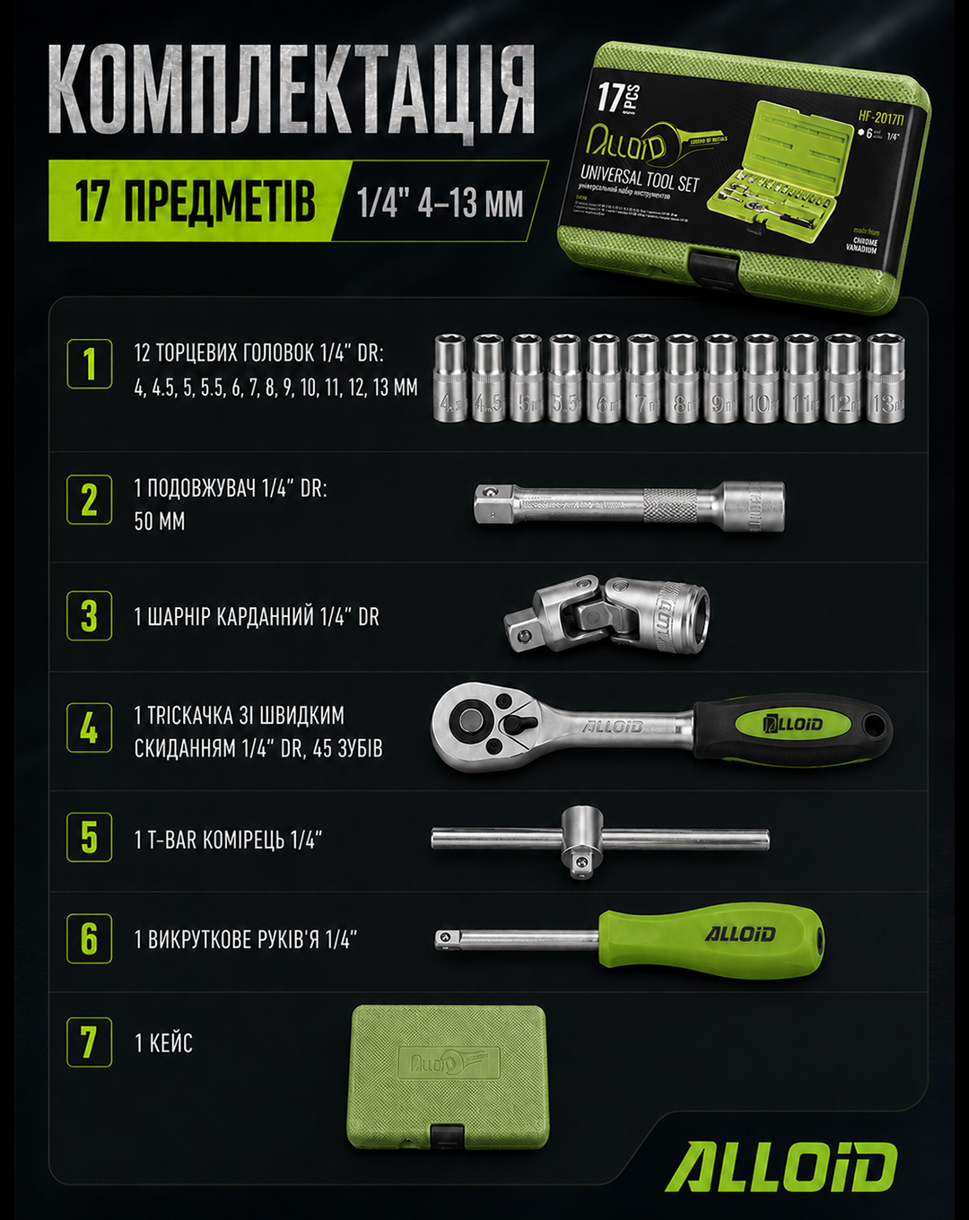 ���� ������� 1/4", 17 �������� Alloid. 4-13 ��.