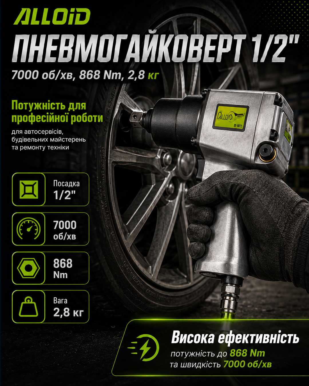 ��������������� 1/2" , 7000 ��/��, 868 Nm, 2,8 �� Alloid