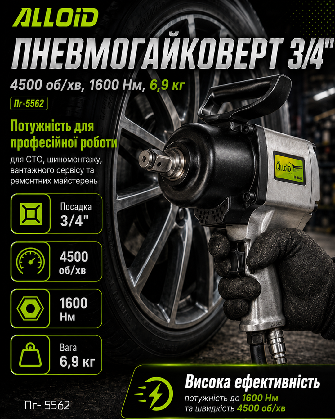 ��������������� 3/4, 4500 ��/��, 1600 Nm, 6,9 �� Alloid