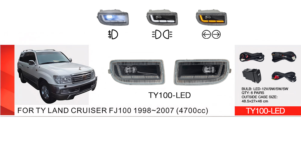 ���� ���. ������ Toyota LC FJ100 1998-2007/TY-100L/LED-12V9W/DRL-5W/TURN-5W/��.��������