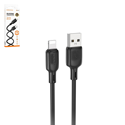 ������ BOROFONE BX113BK, USB - Lightning 2.4�, 1m, Black (������ �������/�������� �����)