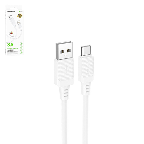 ������ BOROFONE BX115W, USB - Type-C 3�, 1m, White (������ �������/�������� �����)