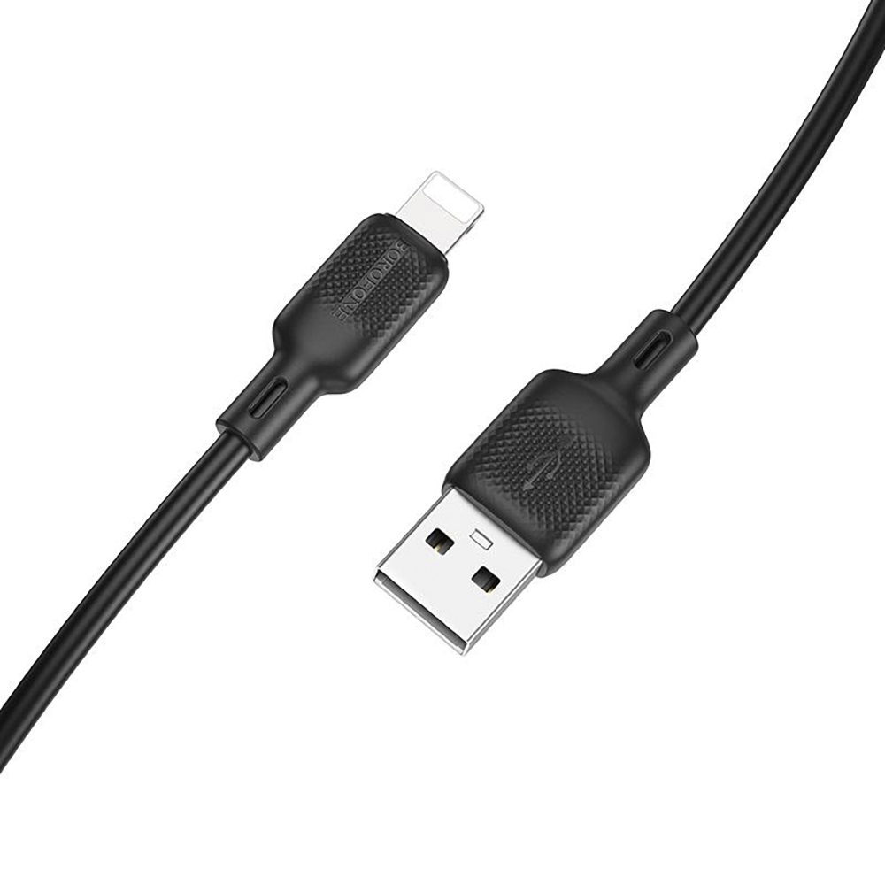 ������ BOROFONE BX113BK, USB - Lightning 2.4�, 1m, Black (������ �������/�������� �����)