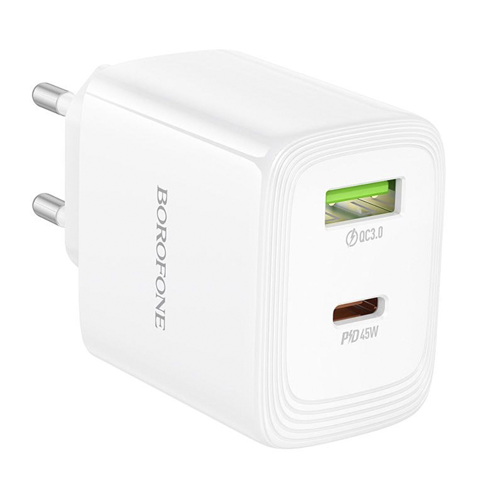 ��������� �������� �������  BOROFONE BN30 USB-C1:25W, USB-A?20W White
